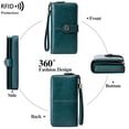 thumbnail image 4 of Kingswick Portefeuille Grande Capacité pour Femmes avec 23 Porte-Cartes et 2 Fenêtres pour Pièces d'Identité, Portefeuille pour Femmes en Cuir Véritable avec Rabat RFID pour Téléphone Cellulaire, Pochette Portefeuille, 4 of 9