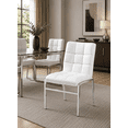 thumbnail image 4 of K-Living Weston Dining Chair for Dining Room, Soft PU Back and Seat with Chrome Legs in White (4 per Box), 4 of 6