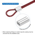 thumbnail image 4 of Unique Bargains 33Ft(10M) Wire Rope 304 Stainless Steel Cable 1/4" (6 mm) Vinyl Coated with 2pcs Screw Chuck Red, 4 of 7