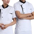 thumbnail image 3 of Chef Short Sleeve Breathable Breasted Cooking Service Bakery Accessory Clothes Catering Uniform Summer Bakery Unisex Workwear Restaurant Kitchen White L, 3 of 9