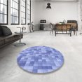 thumbnail image 4 of Ahgly Company Tapis d'Intérieur Lavable à la Machine, Carré, Transitionnel, Bleu Ciel Lumineux, Tapis de Zone, 5 Pieds Carré, 4 of 7