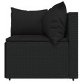 thumbnail image 5 of vidaXL 3 Piece Garden Lounge Set with Cushions Black Poly Rattan, 5 of 5