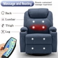 thumbnail image 3 of Korser Swivel Rocker Recliner Chair with Massage and Heat for Living Room,Blue, 3 of 8