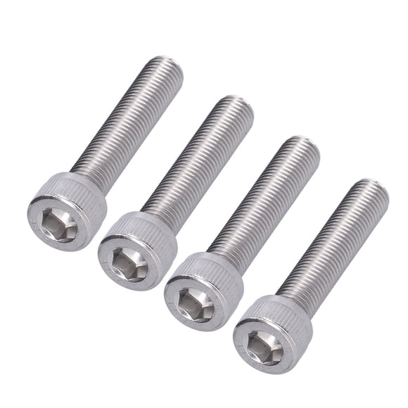 A2-70 Hex Bolt, 304 Grade A2 Stainless Steel 4Pcs Hex Bolt Socket Cap Screw Suitable for Engineering Industry, Car Body Panels, Bumpers