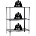 thumbnail image 1 of NiamVelo 3 Tier Shelf Storage Rack Metal Wire Shelving Unit Steel Short Shelves for Storage, Adjustable Shelf Metro Shelving 450lbs Capacity for Kitchen Garage, 23Lx13.2Wx30.2H, Black, 1 of 7