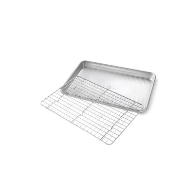 USA Pan Ensemble de Plaque à Pâtisserie Antiadhésive Quart et Grille, 9 Pouces x 13 Pouces