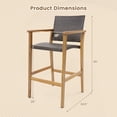 thumbnail image 3 of Gymax Patio Rattan Bar Stool Set of 4 Outdoor PE Wicker Bar Chairs w/ Armrests & Sturdy Footrests, 3 of 10