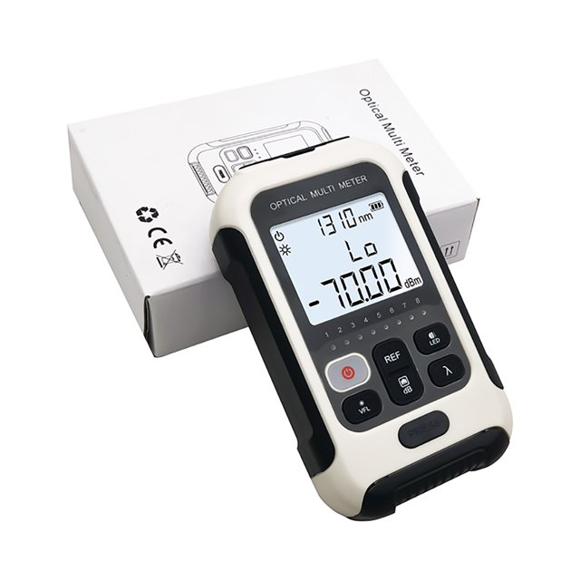 Compteur de Puissance Optique Rétroéclairé Affichage du Compteur de Puissance Optique Interface Universelle Fibre Multifonctionnelle pour Test 10 Longueurs d'Onde