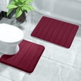 thumbnail image 4 of zanvin Bathroom Accessories Memory Foam Bath Mat Set Bathroom Rugs Practical for 2 Pcs Toilet Mats Soft Comfortable Water Absorption Non slip Thick Machine Washable Easier to Dry DarK, 4 of 6
