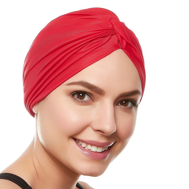 Beemo Bonnet de Bain pour Femmes Turban de Bain - Polyester Turban Torsadé Plissé Couvre-Tête - Rouge
