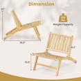 thumbnail image 3 of Gymax Fauteuil Inclinable d'Extérieur en Bois de Teck Naturel Style Mi‐siècle avec Dossier, 3 of 7