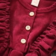 thumbnail image 5 of WUANDIXFA Robes d'Automne pour Petites Filles Enfants Tout-Petits Bébé Fille Robe en Velours Côtelé à Volants à Manches Longues Robe de Fête Automne et Printemps Rouge, 2-3 Ans, 5 of 5