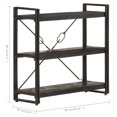 thumbnail image 4 of vidaXL 3-Tier Bookcase Black 90x30x80 cm Solid Mango Wood, 4 of 5