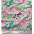 thumbnail image 1 of Soimoi Gray Poly Georgette Fabric Stamp & World Map Print Fabric by the Yard 52 Inch Wide, 1 of 5
