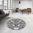 thumbnail image 4 of Ahgly Company Tapis d'Intérieur Lavable à la Machine, Carré, Transitionnel, Gris Argenté, Tapis de Zone, 6 Pieds Carré, 4 of 7