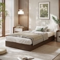 thumbnail image 1 of Modern Floor-Standing Platform Bed Frame, Wooden Bed Frame Without Headboard, Solid Wood Slat Foundation, No Box Spring Needed, Easy Assembly, for Bedroom, Dorm, Small Spaces, 1 of 5