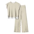 thumbnail image 1 of Blouses pour Femmes Femmes Mode Décontracté Sans Manches devant Court Dos Long Haut Sans Manches et Ensemble Pantalon, 1 of 1