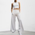 thumbnail image 1 of Ensemble Pantalon 2 Pcs Décontracté Col Rond Poches Tenue de Vacances (Noir S), 1 of 8