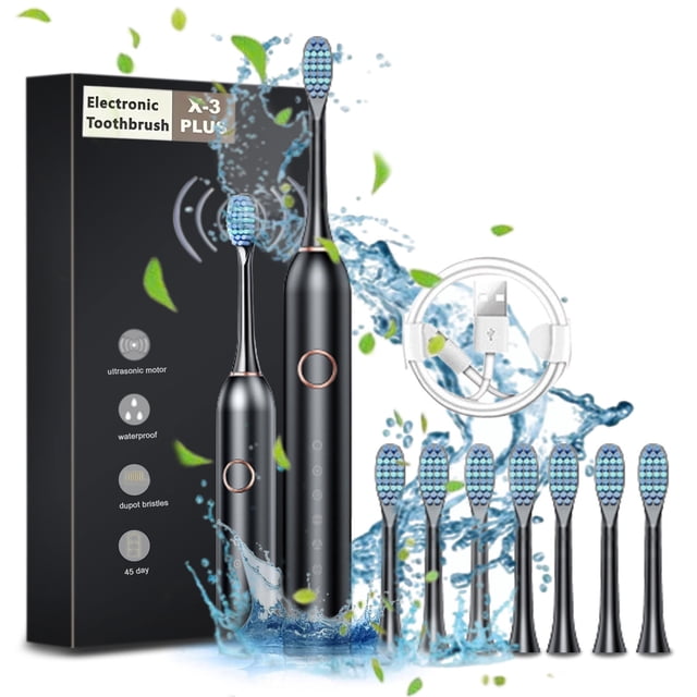 Toothbrush With 8 Brush Heads 6 Cleaning Modes Water Proofing IPX7 Water Proofing Toothbrush Newly