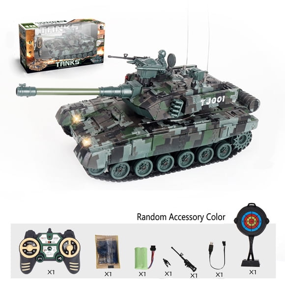 Zonao Char RC 1:18, Char de Combat Télécommandé 2,4 GHz, Tourelle Rotative à 350°, Véhicule RC Jouet d'Armée avec Sons Réalistes, pour Garçons de 6+ Ans