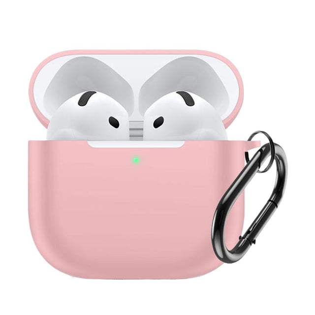 Étui pour Écouteurs 4e Génération - Étui de protection Antichute pour Écouteurs Sans Fil en silicone Rose Doux. l'Étui Présente un Ajustement Précis pour Apple AirPods 4 (Modèle 2024), Assurant un Accès Complet aux ports et aux Boutons. Il Comprend un Trou pour Lanière et un Mousqueton Noir pour une Fixation Facile aux Sacs Ou aux Vêtements, Améliorant la Portabilité et Réduisant le Risque de Perte. l'Étui Offre une protection Complète contre les Chutes, la Poussière et les Égratignures, le Rendant durable pour un Usage Quotidien. le design compact Mesure 8x8x2 cm.