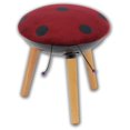 thumbnail image 1 of Jessar - Velvet and Wood Childrens Stool, From The Dorothy Collection, Ladybug Pattern, 1 of 2