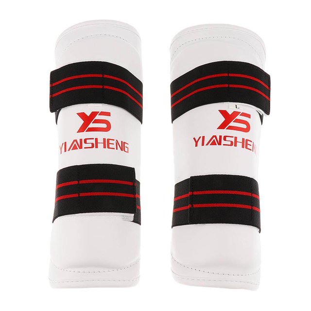 Taekwondo Shin Guard/Leg Protector + Arm Boxing Leg Arm Taekwondo Shin Guard/Leg Protector for Sport Guard/Elbow Protector Set M White