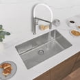 thumbnail image 2 of Stylish Dual Mount 30" Stainless Steel Single Bowl Kitchen Sink with Strainer S-411T, 2 of 12