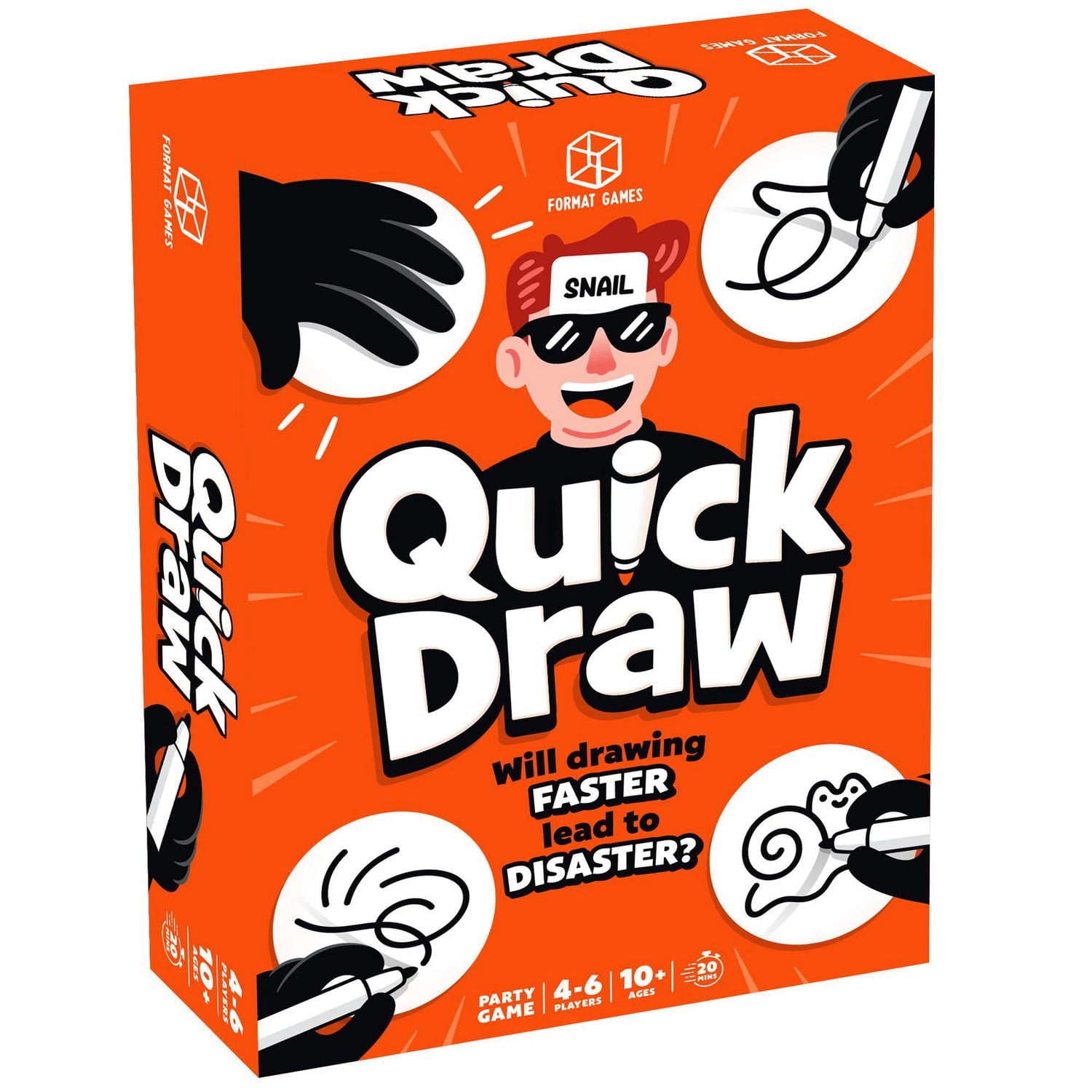 Quick Draw Party Game - Fast-Paced Drawing Competition for Family Game Night! Hilarious Guessing Rounds for Kids & Adults, Ages 8+, 3-6 Players, 30 Minute Playtime, Made by Format Games, english