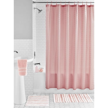 Mainstays Ensemble d'accessoires deBbain à Rayures en Relief, 15 Pièces, Rose