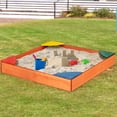 thumbnail image 4 of Gymax Bac à Sable de Cour Arrière en Bois pour Enfants avec Sièges d'Angle Intégrés Mobilier d'Extérieur pour Enfant, 4 of 10