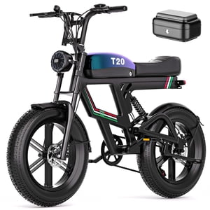 AZHAR T20 Vélo électrique pour adultes, 750W Hauteur maximale 1800W Moteur, pneus gras de 20"x4", vélo de montagne E, 48V/15AH UL2849