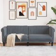 thumbnail image 1 of vidaXL Sofa 3-Seater Dark Grey Velvet, 1 of 5