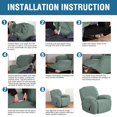 thumbnail image 2 of CHOK 2024 Housse Extensible pour Fauteuil Inclinable en Spandex Jacquard 1 Pce Bleu Marine, 2 of 7