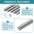 thumbnail image 4 of Uxcell 5pcs M6x110mm Double End Threaded Stud Screw Bolt with Nuts and Washers, 4 of 6