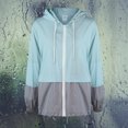thumbnail image 4 of Opperiaya Women Packable Rain Jacket Outdoor Color Block Hooded Windbreaker, 4 of 5