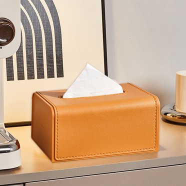 TopLLC Tissue Box Home Living Room Coffee Table Paper Box Feeling Tissue Box Leather Texture Home Accessories Decorative Item Tissue Holder