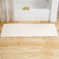 thumbnail image 1 of Lavish Home Memory Foam Striped Extra Long Bath Mat, 24 by 60-Inch, White, 1 of 4