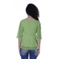 thumbnail image 3 of Moomaya Haut Péplum en Coton pour Femmes Tunique en Coton à Col en V Blouse Ethnique, 3 of 6