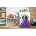 thumbnail image 2 of Ahgly Tapis Rond Lavable en Machine Intérieur Transitionnel Orchidée Foncée Violet, 3 Pieds Rond, 2 of 7