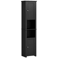 thumbnail image 1 of HOMCOM Armoire de Rangement Haute pour Salle de Bain avec Tablettes Ajustables, Noir, 1 of 10