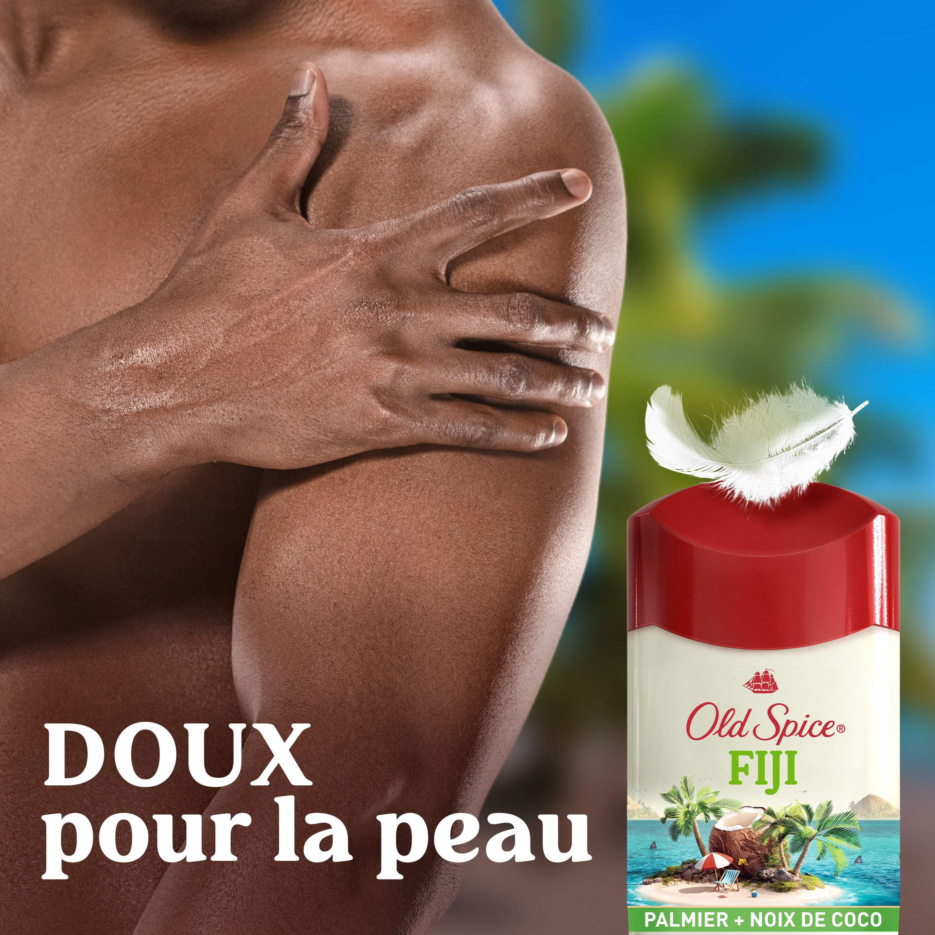 Antisudorifique et Désodorisant Old Spice pour Hommes, Fiji avec Palmier, Protection Contre la Transpiration 24/7, 73 g