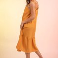 thumbnail image 4 of EGNMCR Robes de Fête pour Femmes Robe Décontractée Unie à Volants Dos Ouvert pour le Printemps et l'Été pour Femmes Jupe Courte, 4 of 8