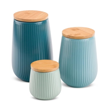 Pot de rangement de cuisine en céramique Thyme & Table, ensemble de 3 pièces