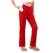cfhntfmh Fleece Lined Leggings Women Winter Flare Yoga Pants High Waisted Bell Bottom Winter Warm Soft Leggings