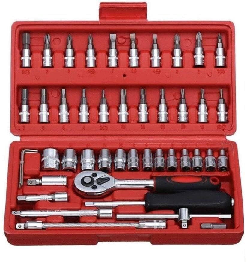 46-In-1 Multi-Purpose Tool Kit & Screwdriver Socket Set With Precision Tool | Versatile, Ergonomic Grip, Comfortable Handle | For Home Repairs, Automotive Maintenance Tool, Accessories