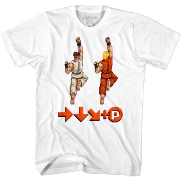 Street Fighter Sprite Punch White Adult T-Shirt