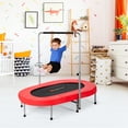 thumbnail image 3 of Goplus Trampoline Pliable Double Mini pour Enfants, Rebondisseur D\'entraînement Physique avec Poignée Ajustable, Rouge, 3 of 10