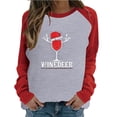 thumbnail image 1 of T-shirt de Noël pour Femmes T-Shirt de Printemps Patchwork de Noël Imprimé Manches Longues Col Rond T-Shirt Décontracté, 1 of 6