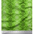 thumbnail image 1 of Soimoi Moss Georgette Fabric Damask Ethnic Print Fabric by Yard 42 Inch Wide, 1 of 3